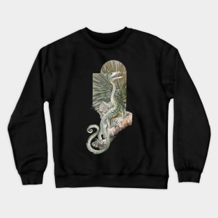 Vintage Lizard Dragon with Palm Fronds Crewneck Sweatshirt